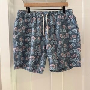 Faherty Beacon Trunk Mens XXL Marine Multi Floral Swim Shorts 7 Inch Inseam